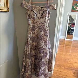 Night Way Collections Strapless Purple Floral Dress